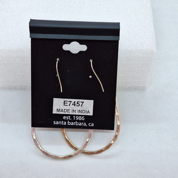 Zad Womens Fish Hook Faux Jeweled Dangle Earrings Textured Silver tone Boho Chic - Picture 5 of 5